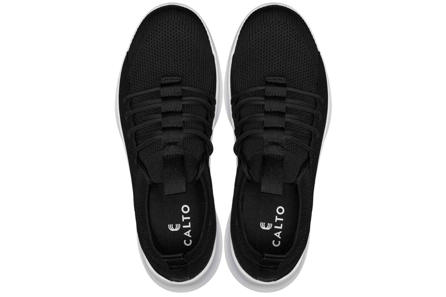 CALTO - Q132 - 2.4 Inches Taller (Black/White Sole) - Ultra Lightweight Sneakers Tallmenshoes.com