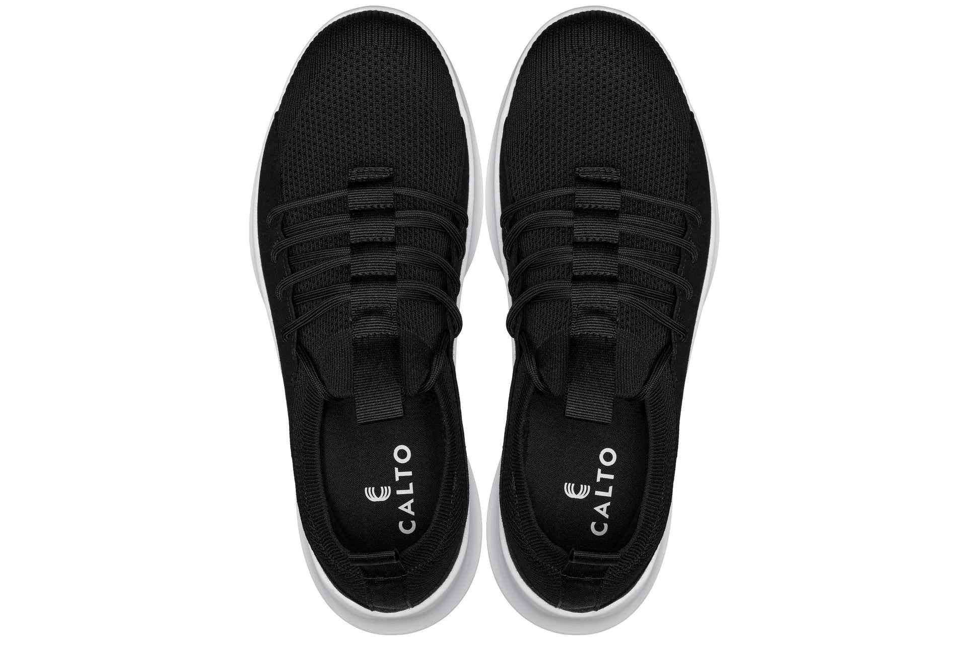 CALTO - Q132 - 2.4 Inches Taller (Black/White Sole) - Ultra Lightweight Sneakers Tallmenshoes.com
