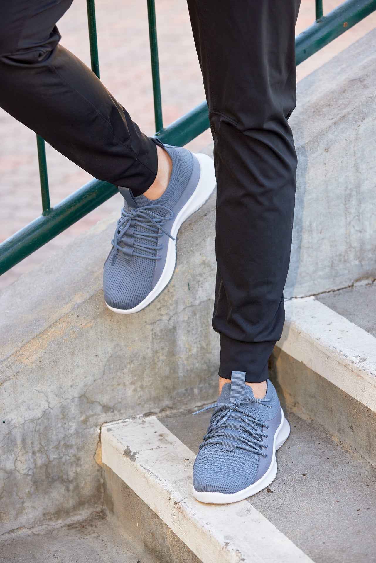 CALTO - Q133 - 2.4 Inches Taller (Light Slate Gray/White Sole) - Ultra Lightweight Sneakers Tallmenshoes.com