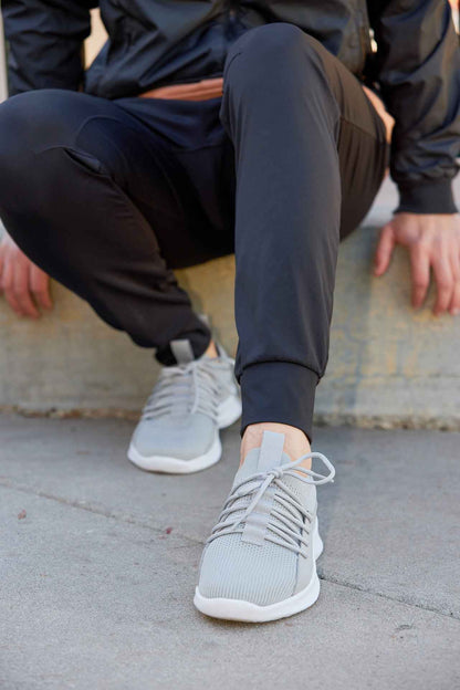 CALTO - Q134 - 2.4 Inches Taller (Light Gray/White Sole) - Ultra Lightweight Sneakers Tallmenshoes.com