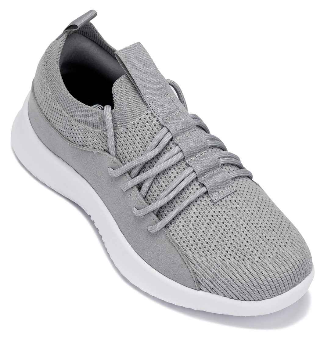 CALTO - Q134 - 2.4 Inches Taller (Light Gray/White Sole) - Ultra Lightweight Sneakers Tallmenshoes.com