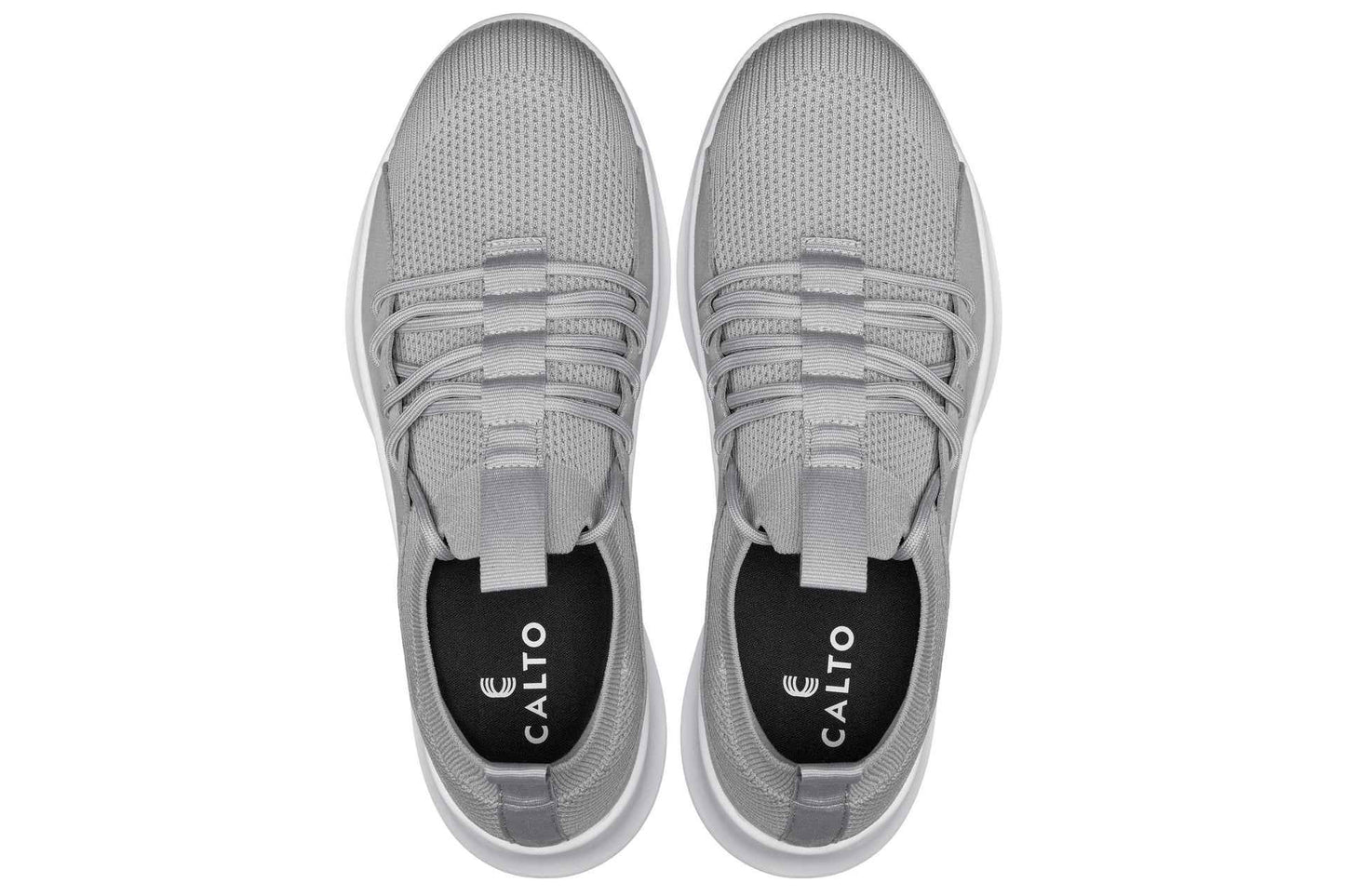 CALTO - Q134 - 2.4 Inches Taller (Light Gray/White Sole) - Ultra Lightweight Sneakers Tallmenshoes.com