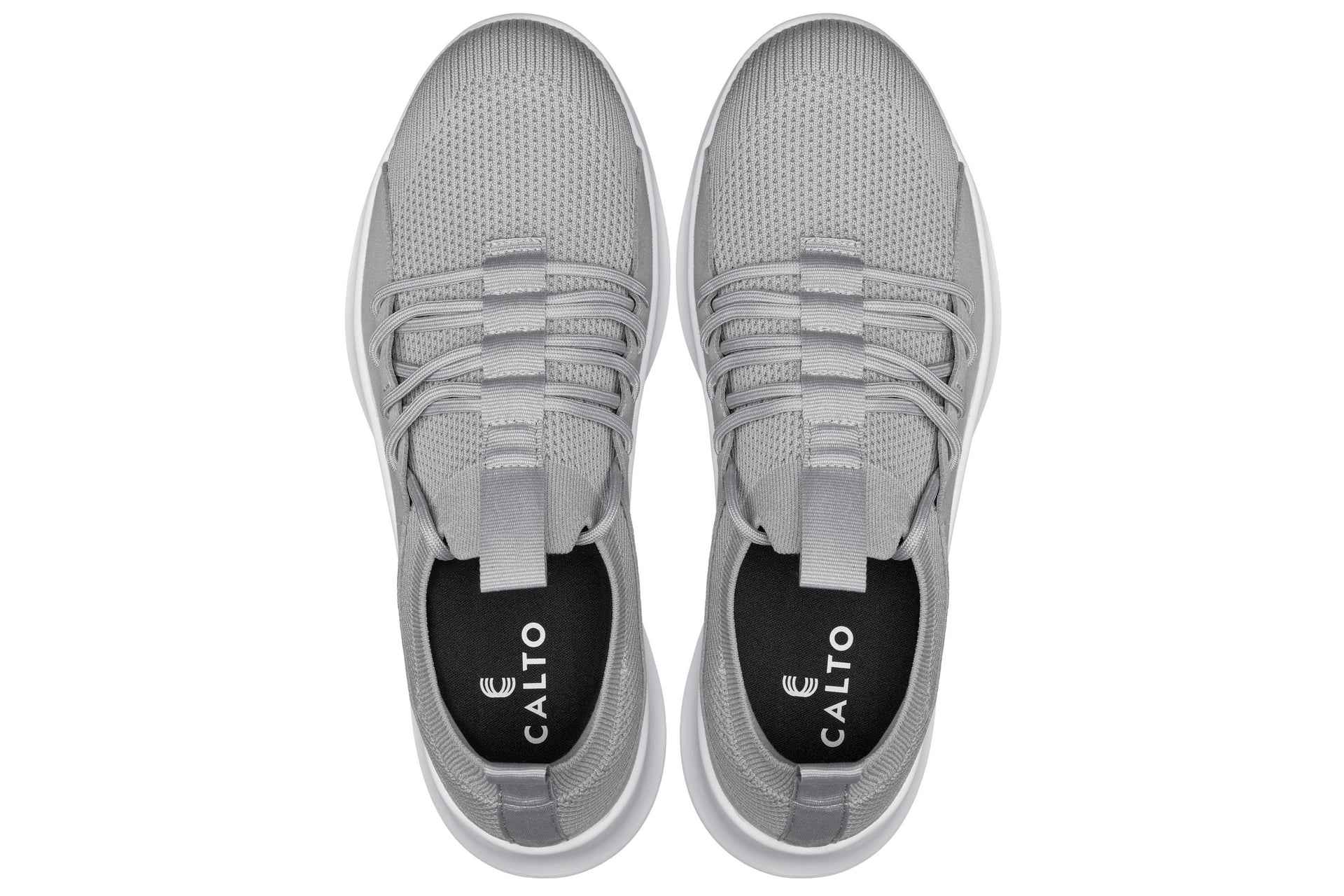 CALTO - Q134 - 2.4 Inches Taller (Light Gray/White Sole) - Ultra Lightweight Sneakers Tallmenshoes.com