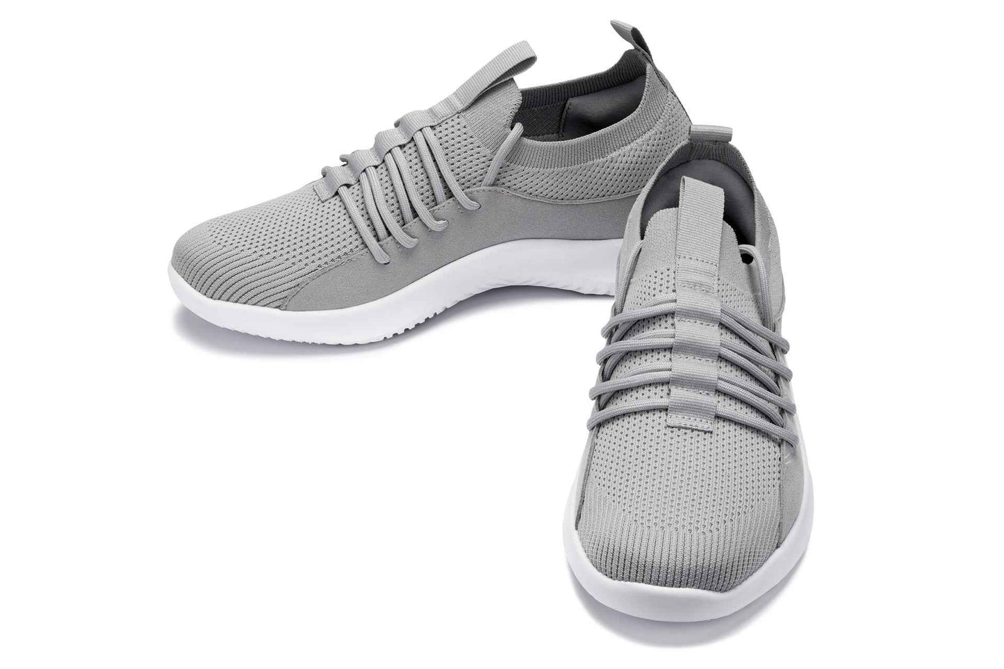 CALTO - Q134 - 2.4 Inches Taller (Light Gray/White Sole) - Ultra Lightweight Sneakers Tallmenshoes.com