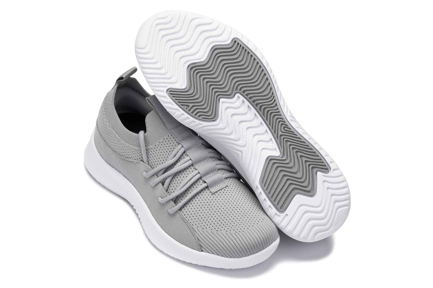 CALTO - Q134 - 2.4 Inches Taller (Light Gray/White Sole) - Ultra Lightweight Sneakers Tallmenshoes.com