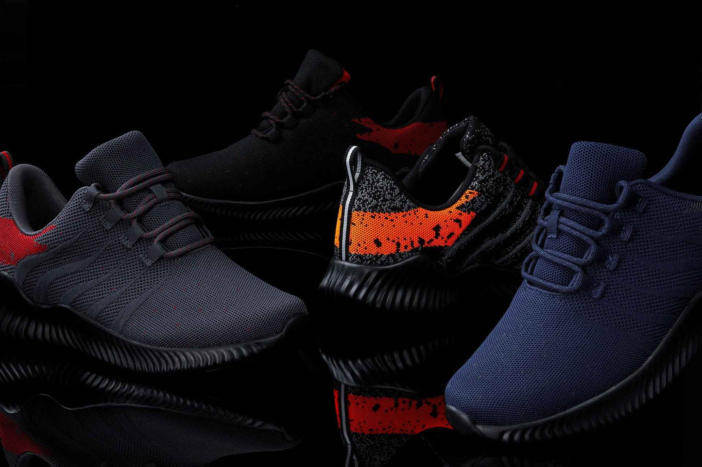 CALTO - Q219 - 2.8 Inches Taller (Neon Orange/Black/Grey) - Ultra Lightweight Tallmenshoes.com
