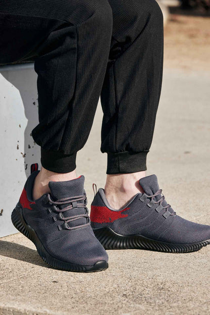 CALTO - Q218 - 2.8 Inches Taller (Grey/Red) - Ultra Lightweight Tallmenshoes.com