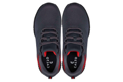 CALTO - Q218 - 2.8 Inches Taller (Grey/Red) - Ultra Lightweight Tallmenshoes.com
