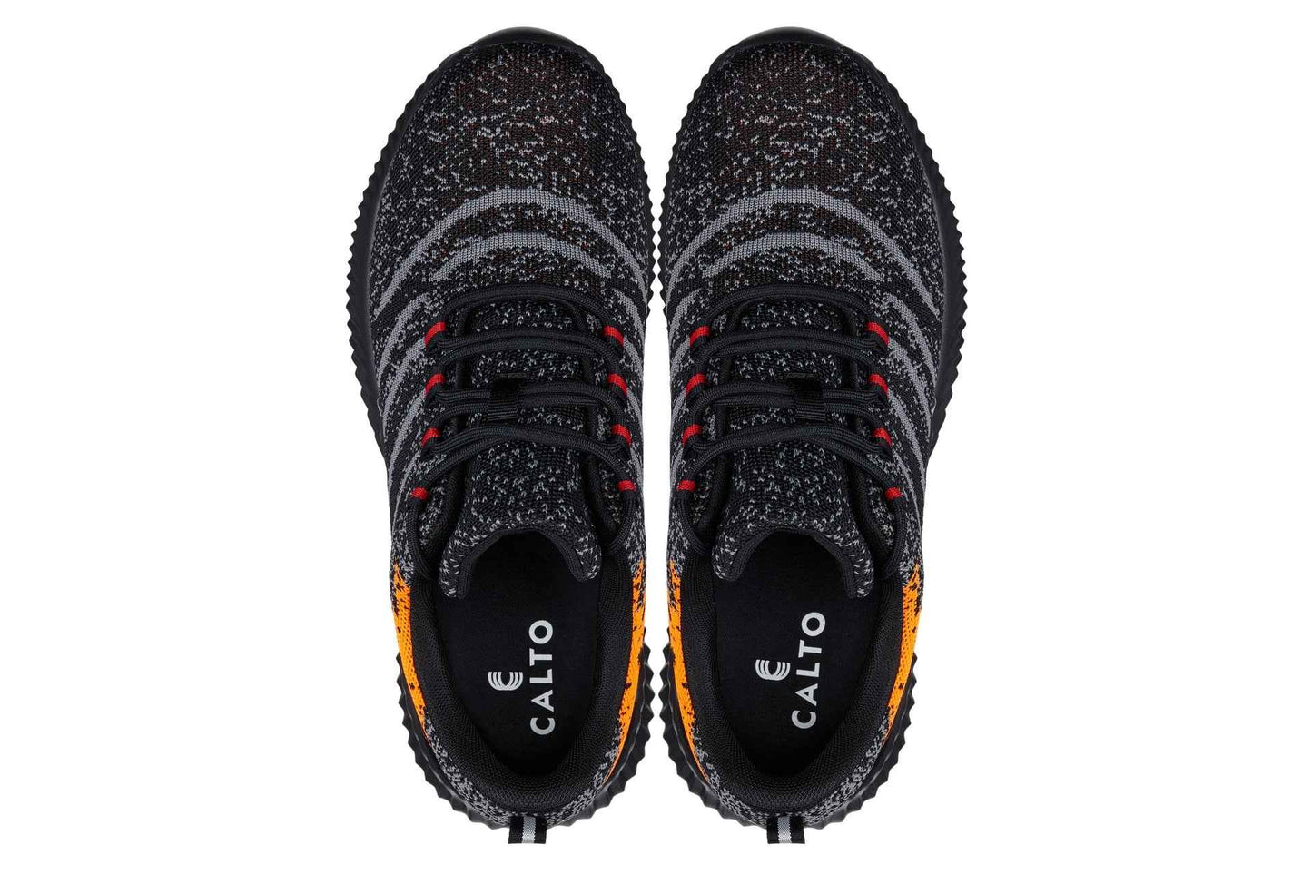 CALTO - Q219 - 2.8 Inches Taller (Neon Orange/Black/Grey) - Ultra Lightweight Tallmenshoes.com
