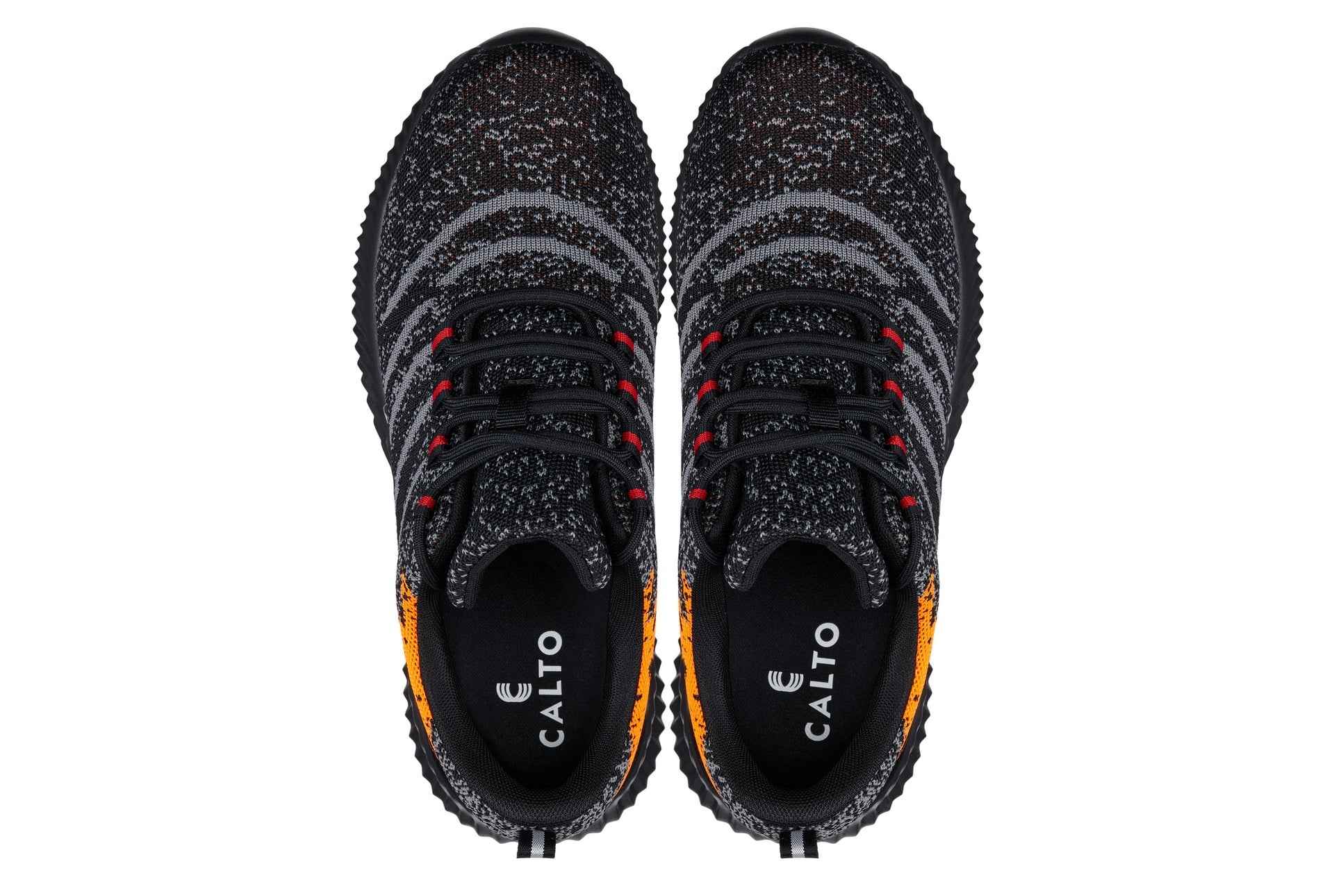 CALTO - Q219 - 2.8 Inches Taller (Neon Orange/Black/Grey) - Ultra Lightweight Tallmenshoes.com