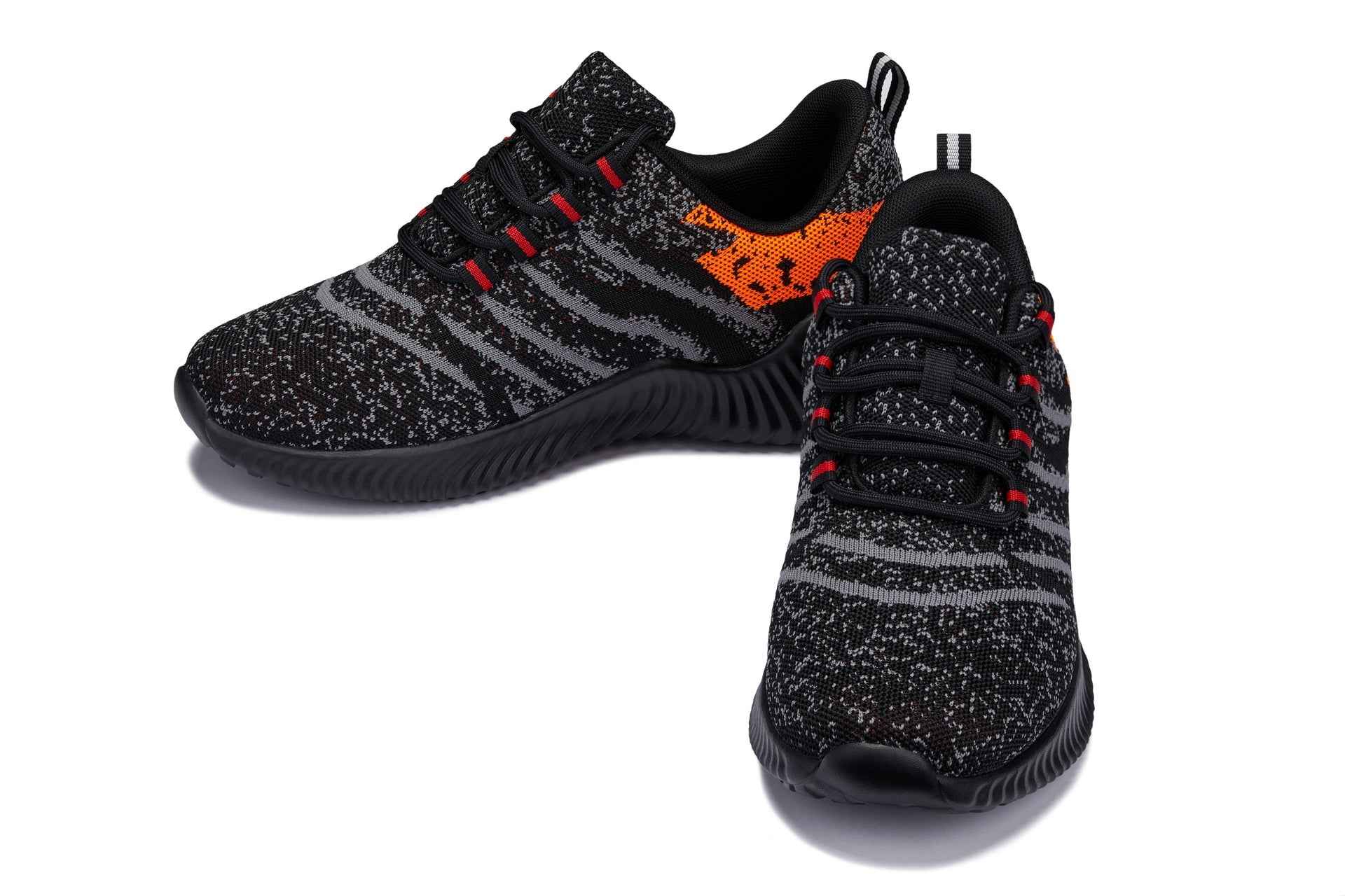 CALTO - Q219 - 2.8 Inches Taller (Neon Orange/Black/Grey) - Ultra Lightweight Tallmenshoes.com