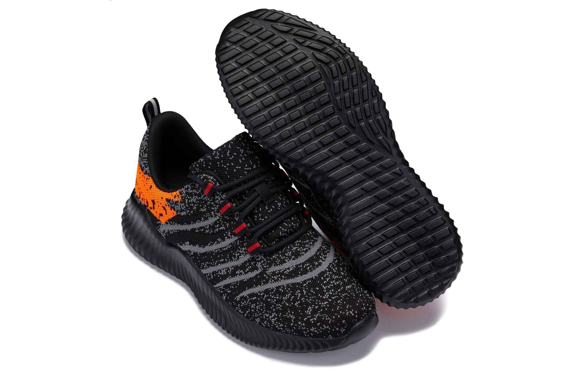 CALTO - Q219 - 2.8 Inches Taller (Neon Orange/Black/Grey) - Ultra Lightweight Tallmenshoes.com