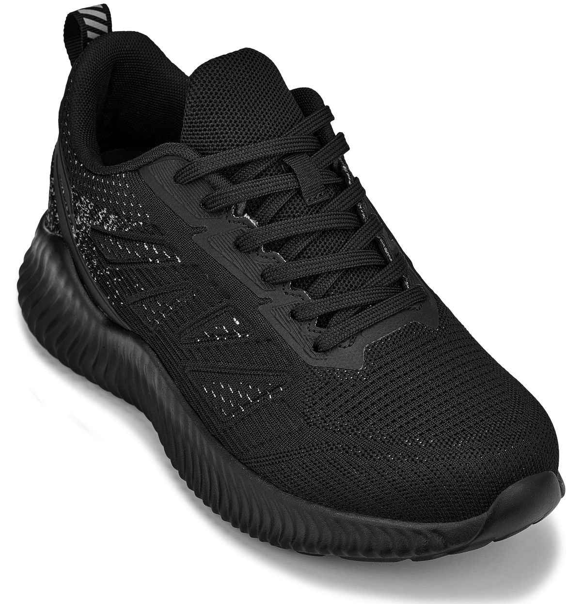 CALTO - Q220 - 2.6 Inches Taller (Noir/Cement) - Lightweight Sporty Sneakers Tallmenshoes.com