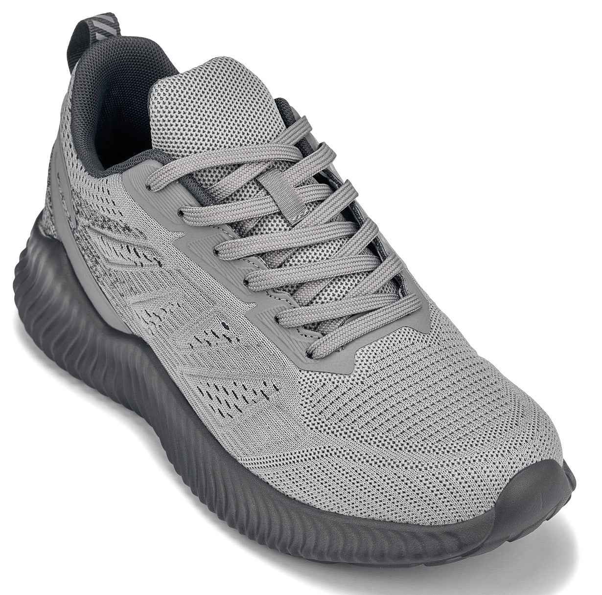 CALTO - Q221 - 2.6 Inches Taller (Cement/Pewter) - Lightweight Sporty Sneakers Tallmenshoes.com