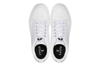 CALTO - Q272  - 2 Inches Taller (White & Gum Sole) -Elevated Leatherette Micro-Perforated Sneakers Tallmenshoes.com