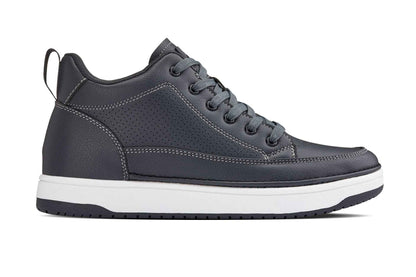 CALTO - Q273  - 2 Inches Taller (Cement Grey) -Elevated Leatherette Micro-Perforated Sneakers Tallmenshoes.com