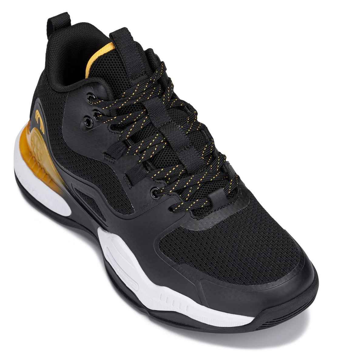 CALTO - Q391 - 3 Inches Taller (Black/Orange) - Basketball High-Top Sneakers Tallmenshoes.com
