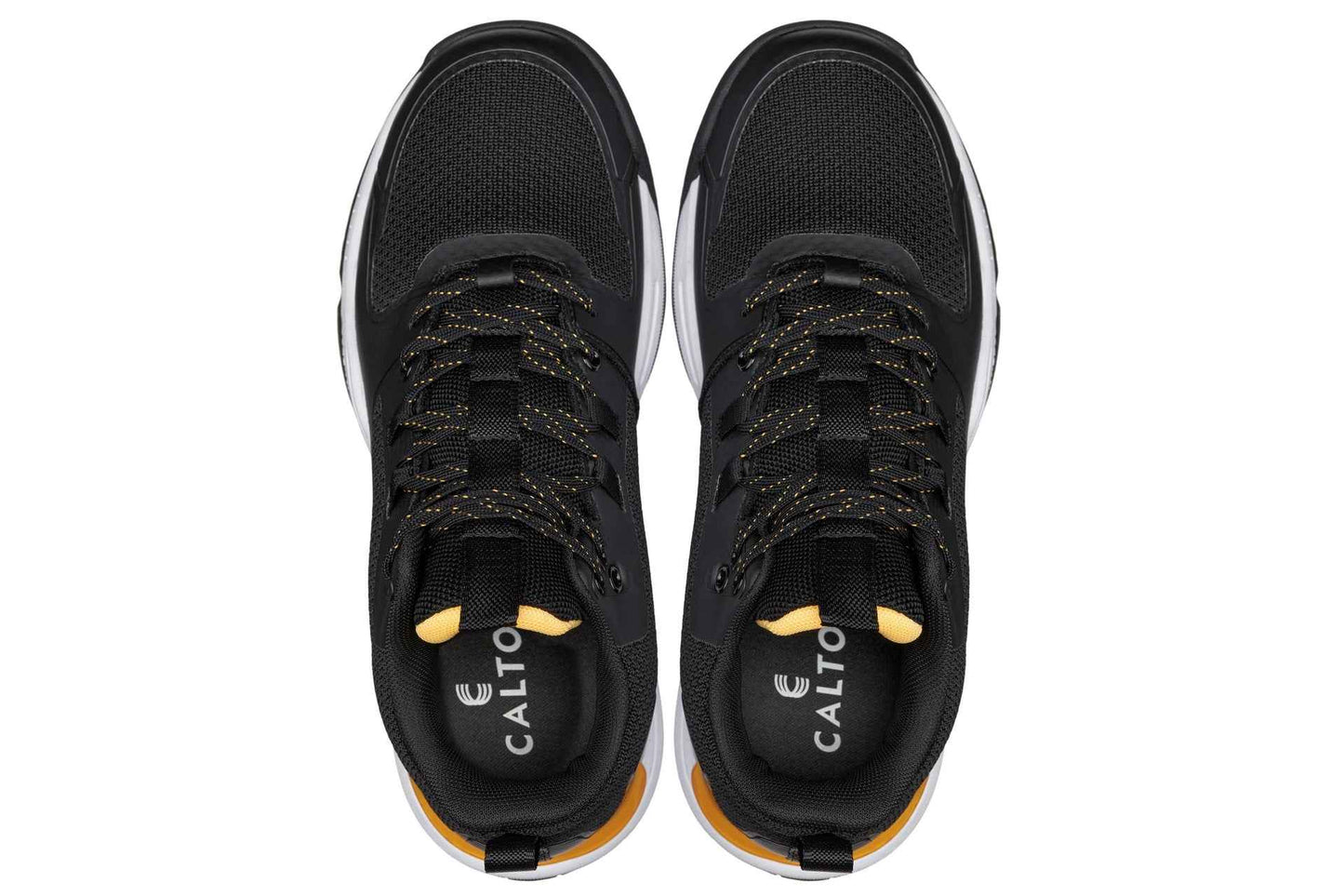 CALTO - Q391 - 3 Inches Taller (Black/Orange) - Basketball High-Top Sneakers Tallmenshoes.com