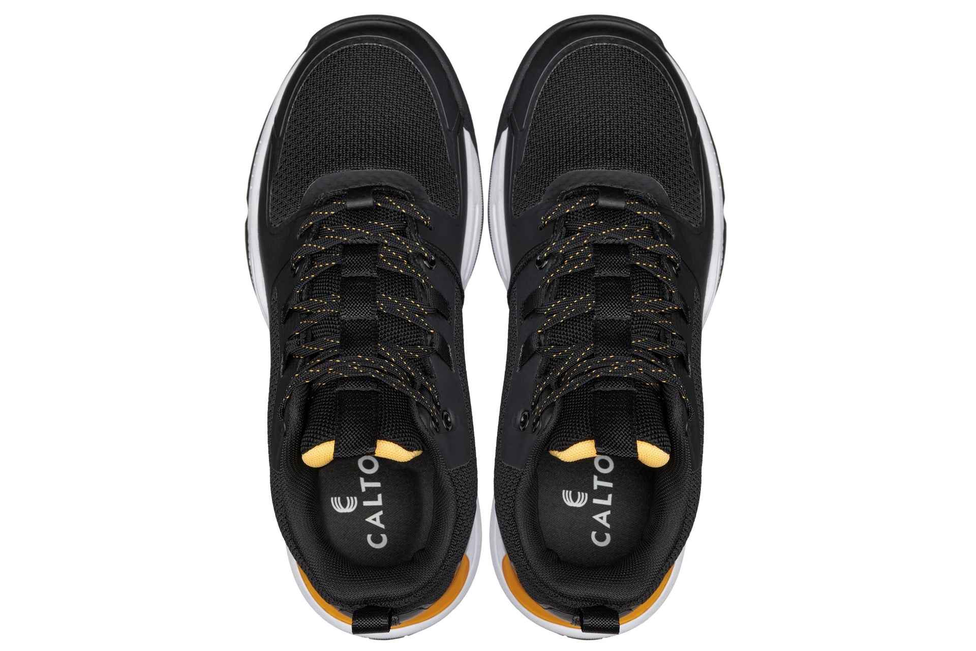 CALTO - Q391 - 3 Inches Taller (Black/Orange) - Basketball High-Top Sneakers Tallmenshoes.com