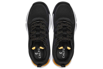 CALTO - Q391 - 3 Inches Taller (Black/Orange) - Basketball High-Top Sneakers Tallmenshoes.com
