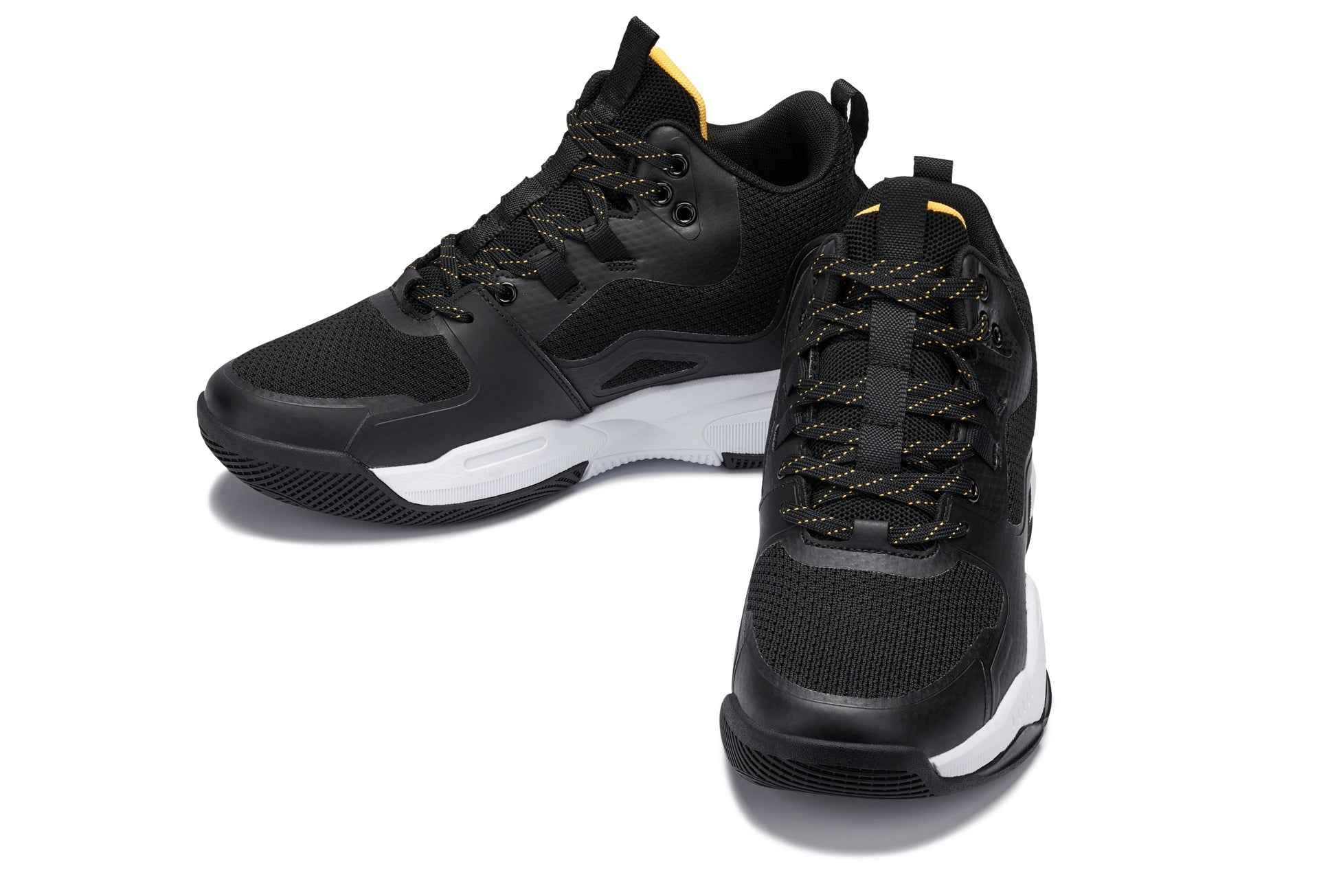 CALTO - Q391 - 3 Inches Taller (Black/Orange) - Basketball High-Top Sneakers Tallmenshoes.com