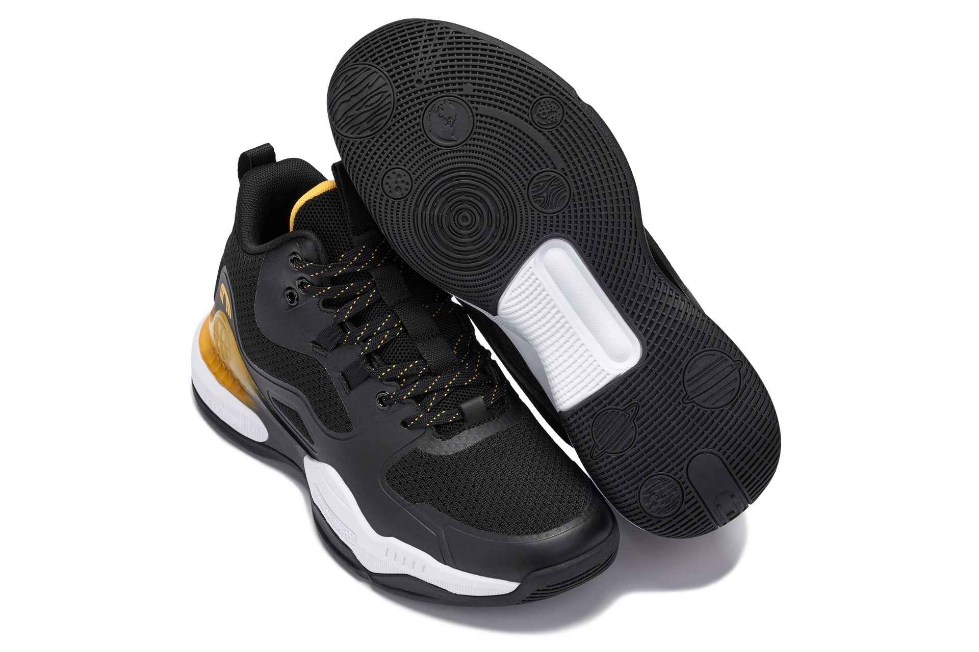 CALTO - Q391 - 3 Inches Taller (Black/Orange) - Basketball High-Top Sneakers Tallmenshoes.com