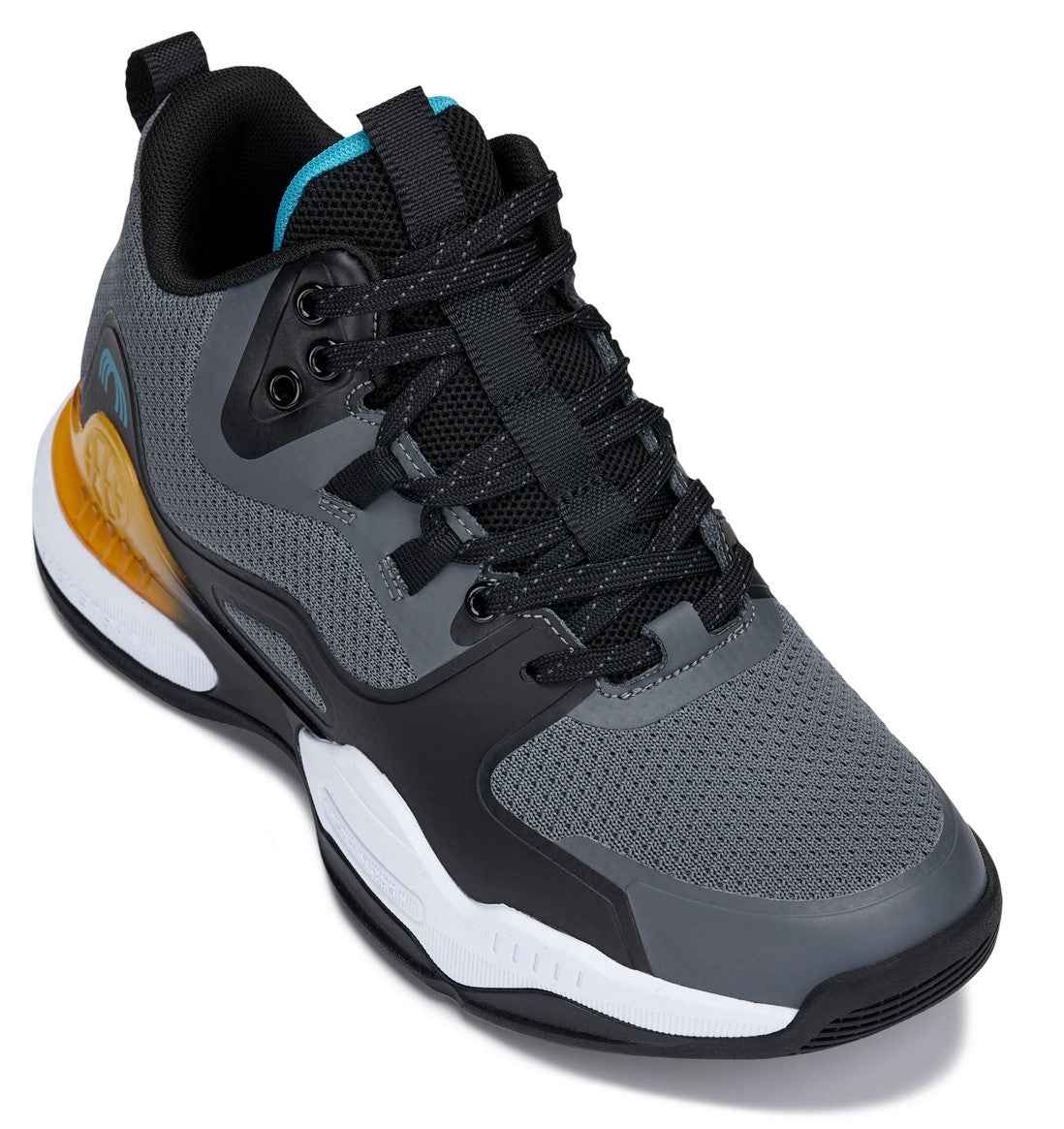 CALTO - Q392 - 3 Inches Taller (Gray/Orange) - Basketball High-Top Sneakers Tallmenshoes.com