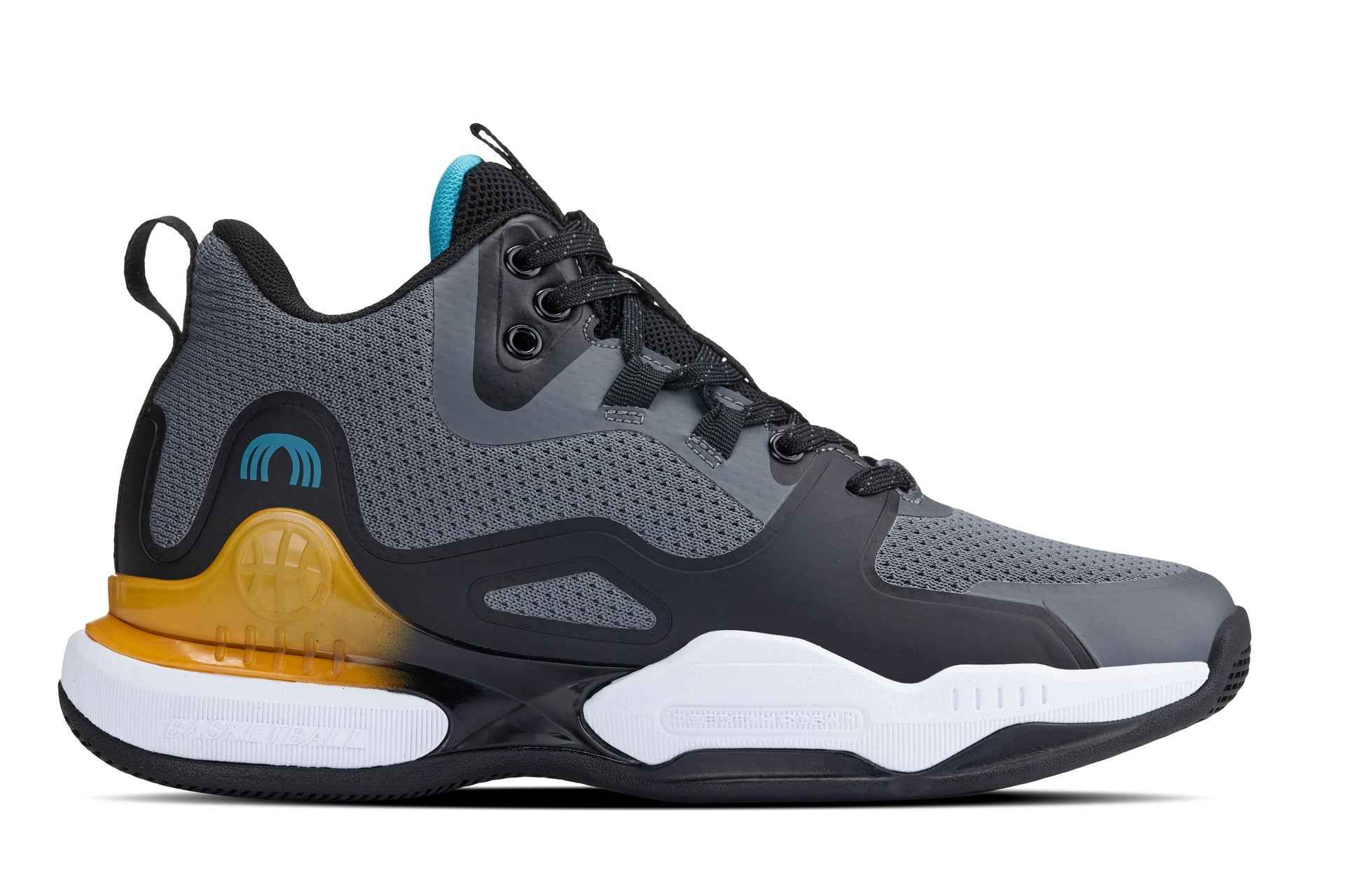 CALTO - Q392 - 3 Inches Taller (Gray/Orange) - Basketball High-Top Sneakers Tallmenshoes.com