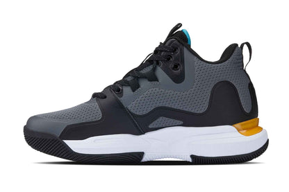 CALTO - Q392 - 3 Inches Taller (Gray/Orange) - Basketball High-Top Sneakers Tallmenshoes.com