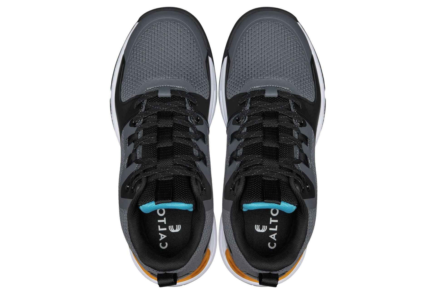 CALTO - Q392 - 3 Inches Taller (Gray/Orange) - Basketball High-Top Sneakers Tallmenshoes.com