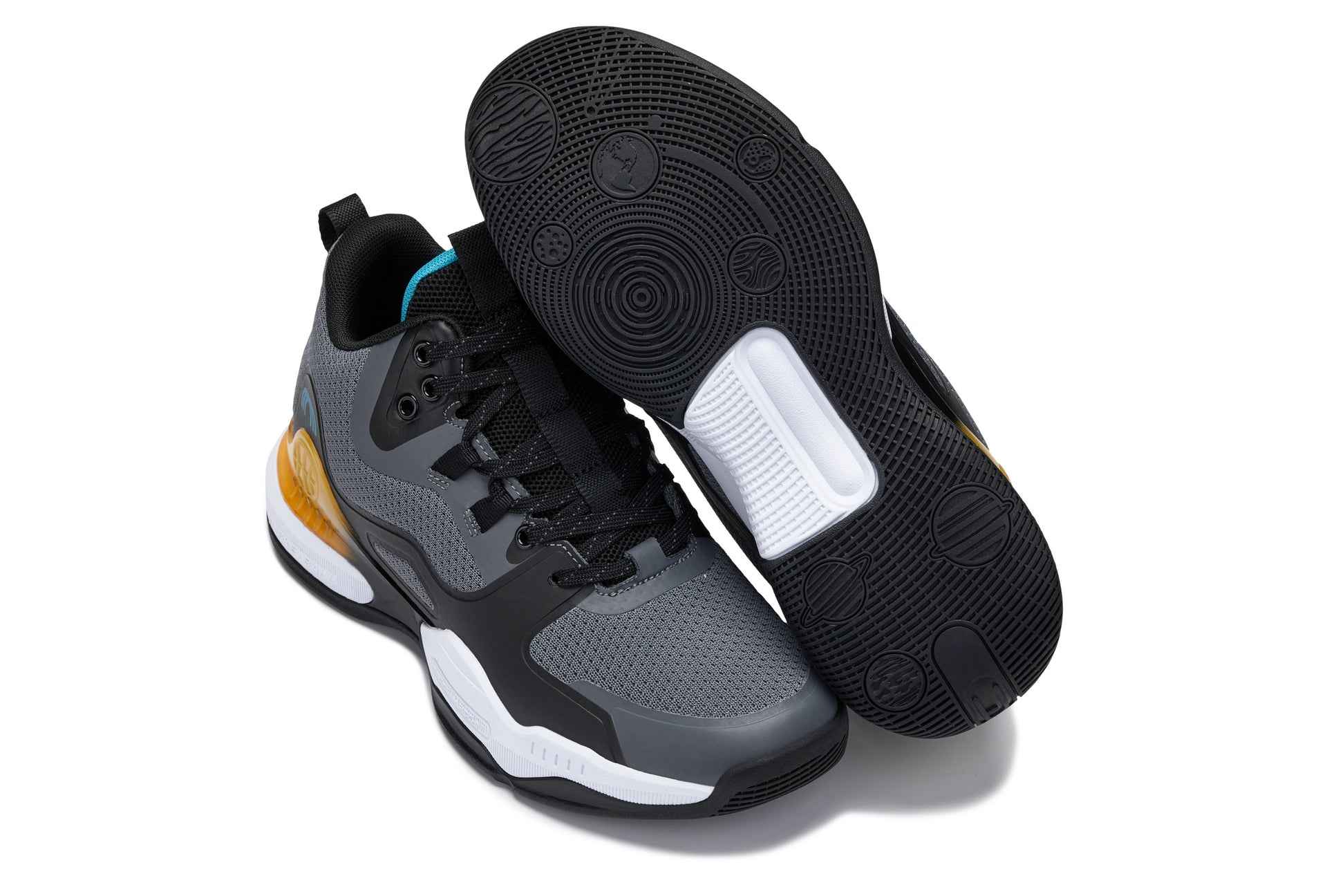 CALTO - Q392 - 3 Inches Taller (Gray/Orange) - Basketball High-Top Sneakers Tallmenshoes.com