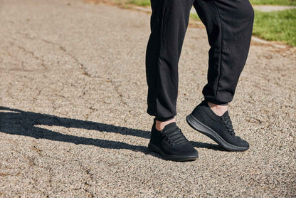 CALTO - QA060 - 2.4 Inches Taller (Black/Black Sole) - Lightweight Knitted Sneakers Tallmenshoes.com