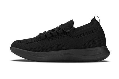 CALTO - QA060 - 2.4 Inches Taller (Black/Black Sole) - Lightweight Knitted Sneakers Tallmenshoes.com