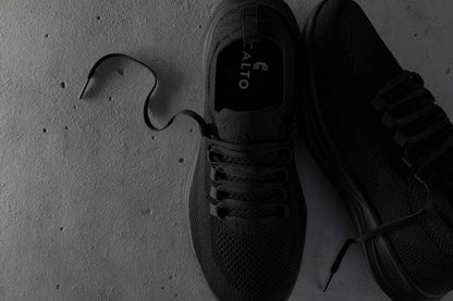 CALTO - QA060 - 2.4 Inches Taller (Black/Black Sole) - Lightweight Knitted Sneakers Tallmenshoes.com