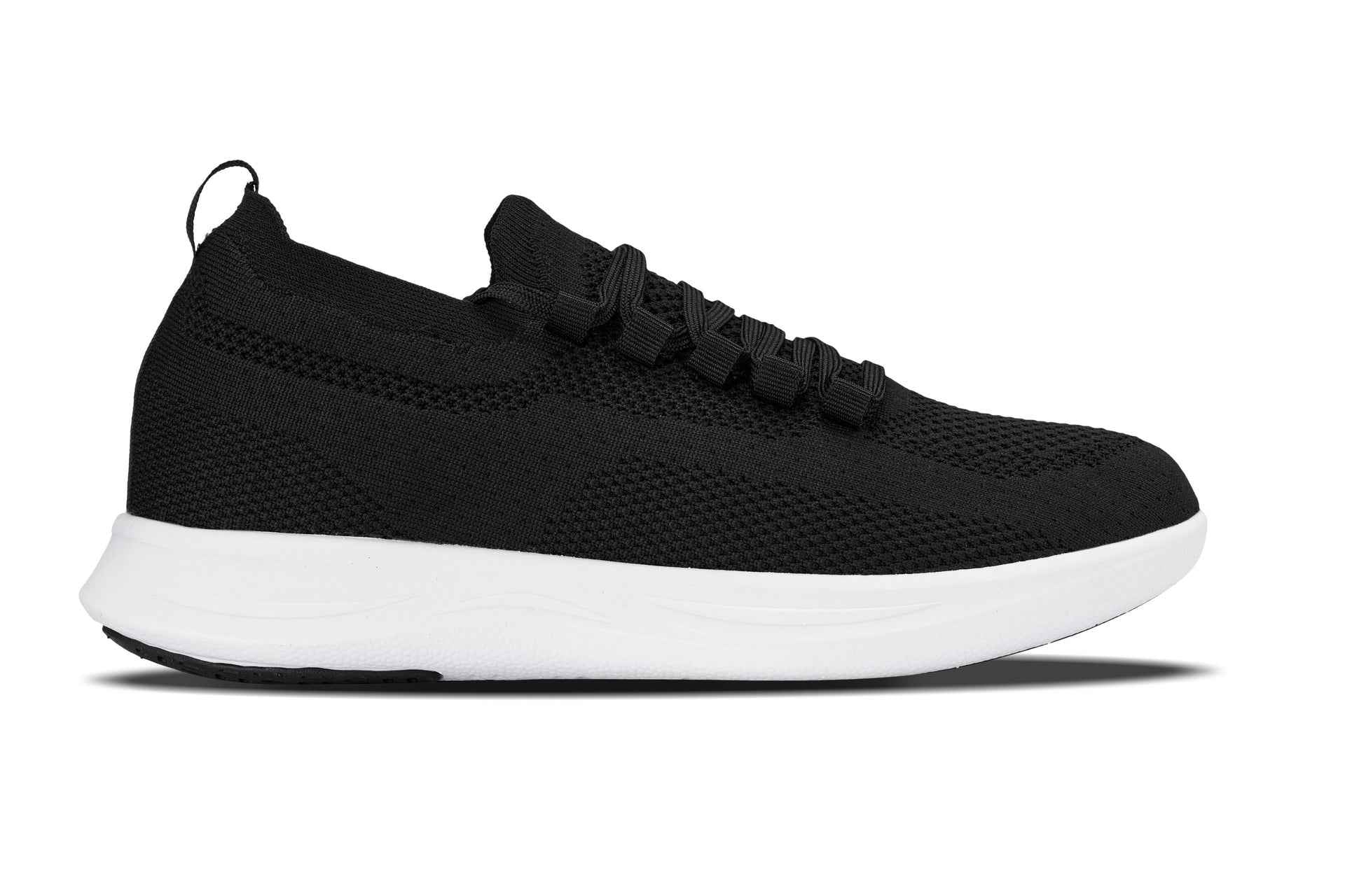 CALTO - QA062 - 2.4 Inches Taller (Black/White Sole) - Lightweight Knitted Sneakers Tallmenshoes.com