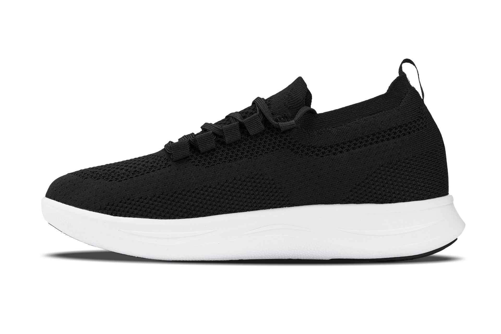CALTO - QA062 - 2.4 Inches Taller (Black/White Sole) - Lightweight Knitted Sneakers Tallmenshoes.com