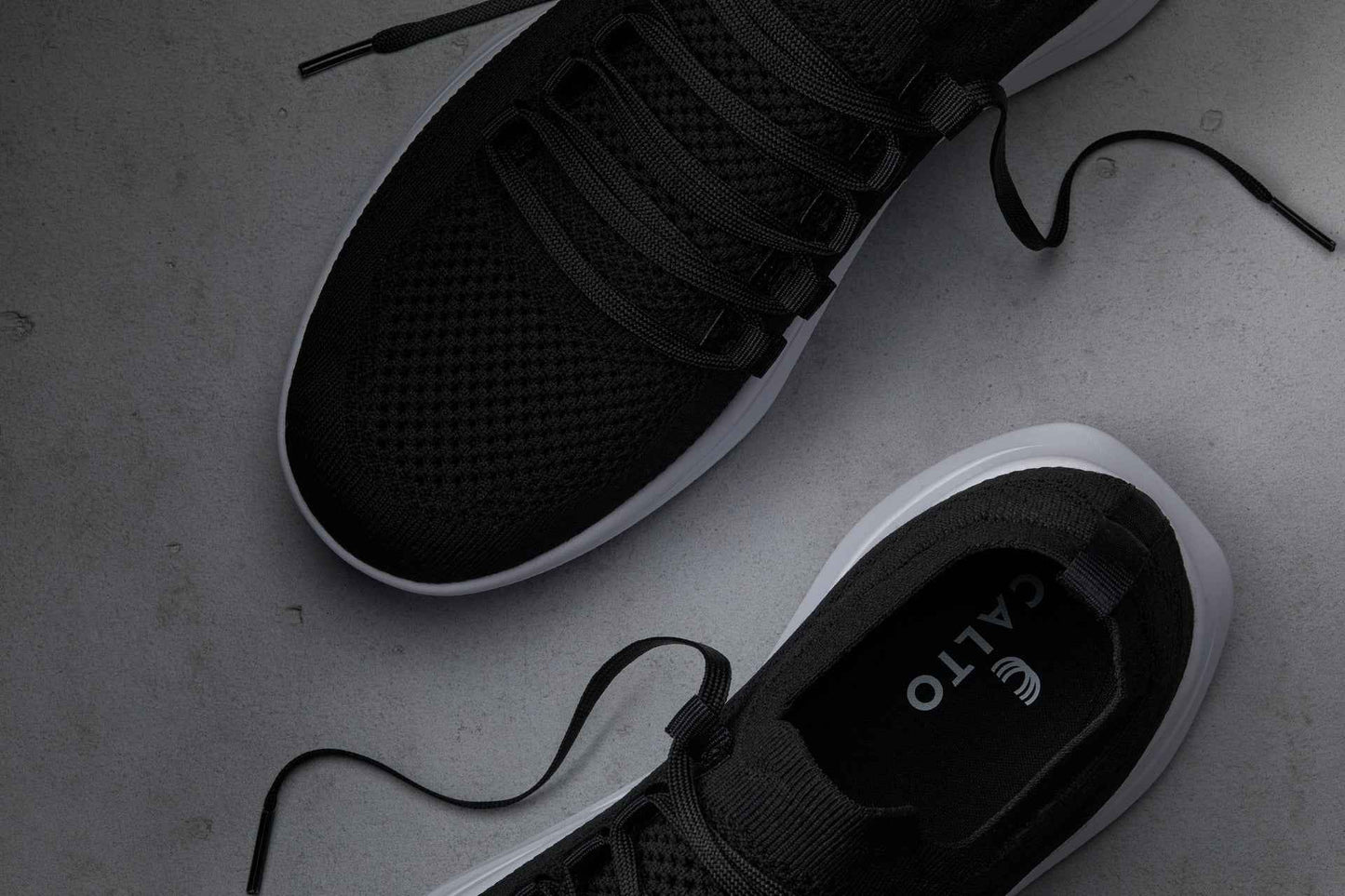 CALTO - QA062 - 2.4 Inches Taller (Black/White Sole) - Lightweight Knitted Sneakers Tallmenshoes.com