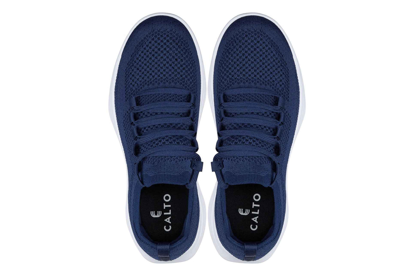CALTO - QA063 - 2.4 Inches Taller (Navy/White Sole) - Lightweight Knitted Sneakers Tallmenshoes.com