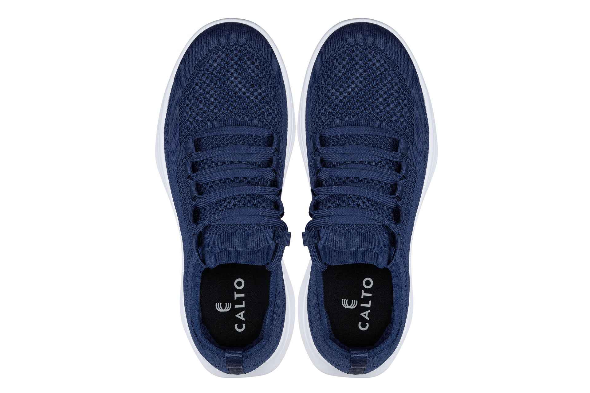 CALTO - QA063 - 2.4 Inches Taller (Navy/White Sole) - Lightweight Knitted Sneakers Tallmenshoes.com