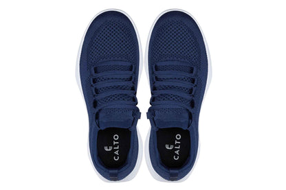 CALTO - QA063 - 2.4 Inches Taller (Navy/White Sole) - Lightweight Knitted Sneakers Tallmenshoes.com