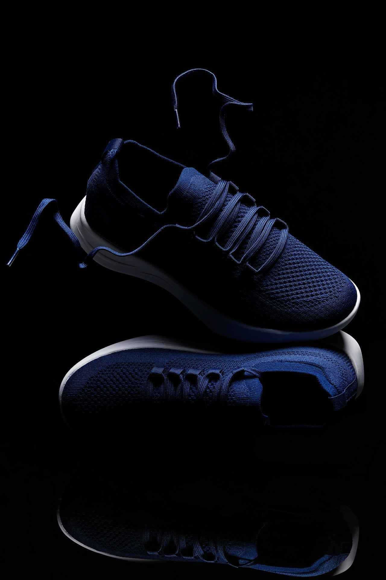 CALTO - QA063 - 2.4 Inches Taller (Navy/White Sole) - Lightweight Knitted Sneakers Tallmenshoes.com