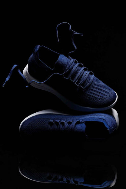 CALTO - QA063 - 2.4 Inches Taller (Navy/White Sole) - Lightweight Knitted Sneakers Tallmenshoes.com