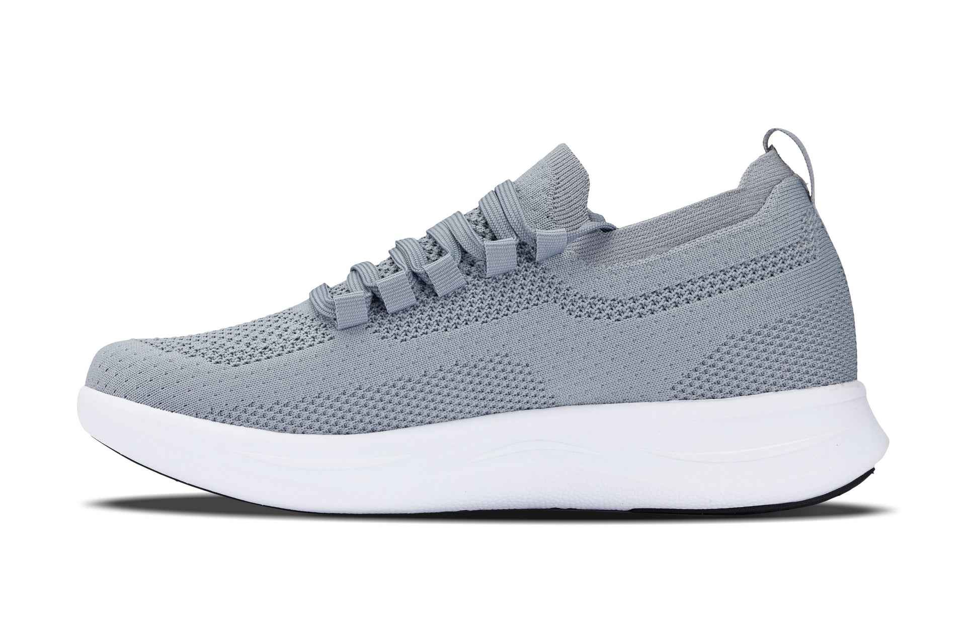 CALTO - QA065 - 2.4 Inches Taller (Grey/White Sole) - Lightweight Knitted Sneakers Tallmenshoes.com