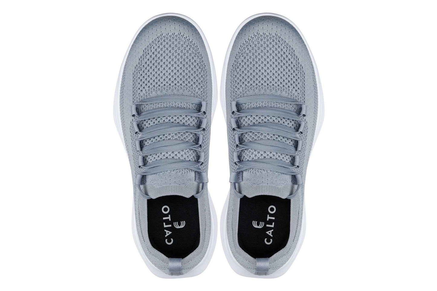 CALTO - QA065 - 2.4 Inches Taller (Grey/White Sole) - Lightweight Knitted Sneakers Tallmenshoes.com
