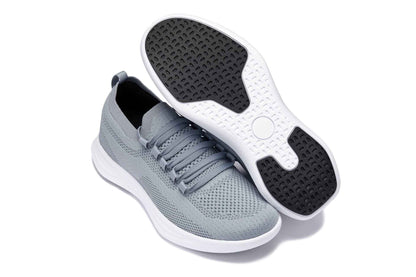 CALTO - QA065 - 2.4 Inches Taller (Grey/White Sole) - Lightweight Knitted Sneakers Tallmenshoes.com
