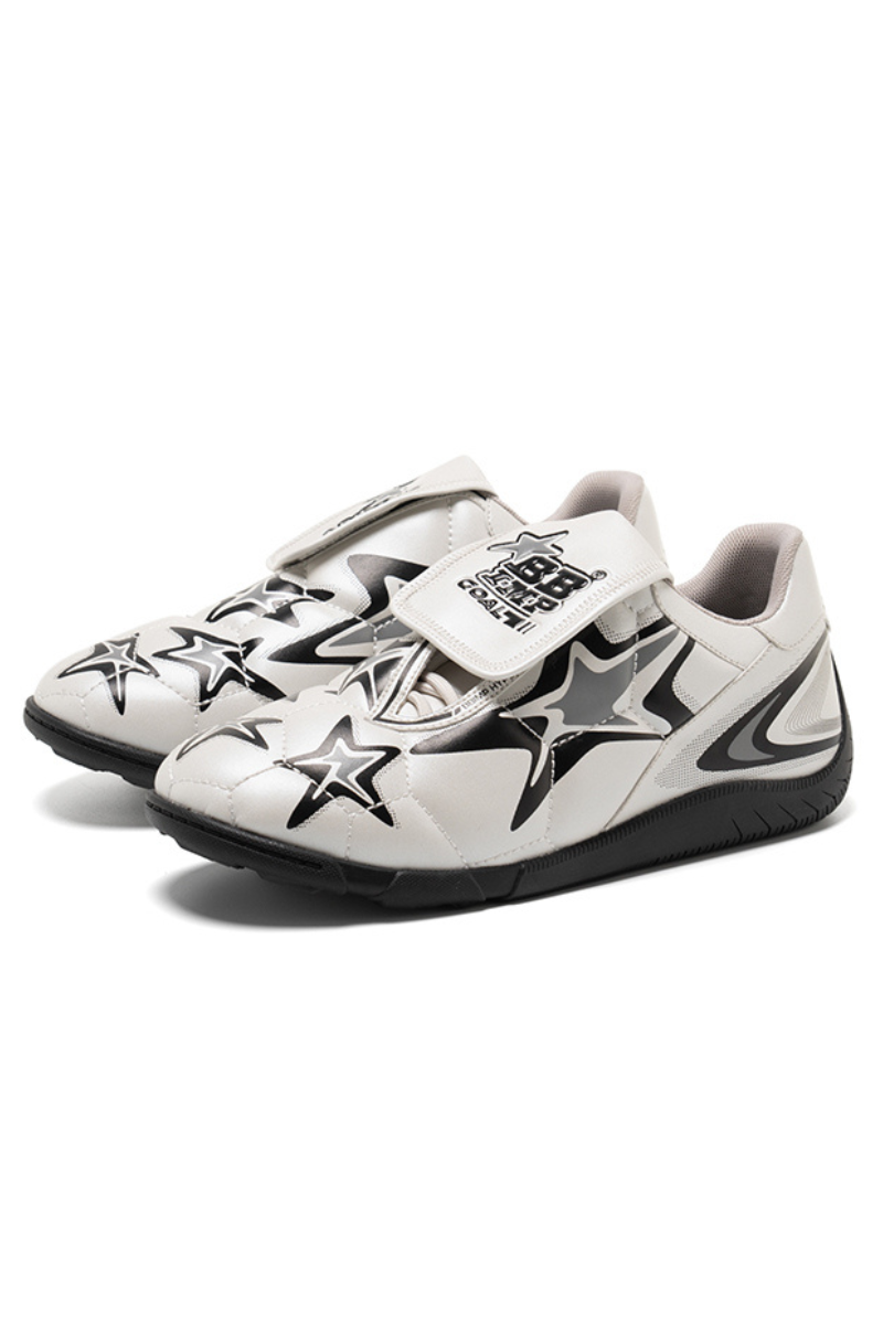 White Star Pattern Velcro Soccer Shoes - Wolvess