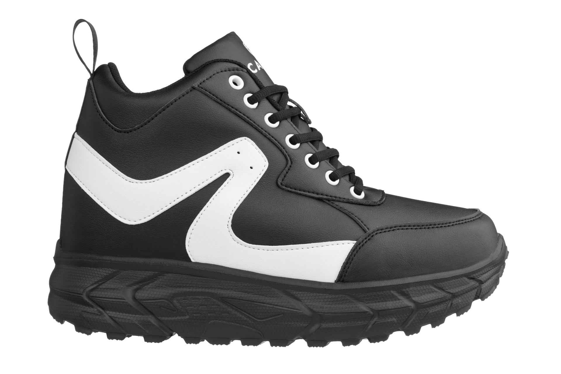 CALTO - S22772 - 4 Inches Taller (Black/White) - Hiking Style Boots Tallmenshoes.com