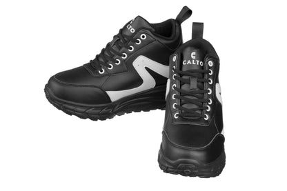 CALTO - S22772 - 4 Inches Taller (Black/White) - Hiking Style Boots Tallmenshoes.com