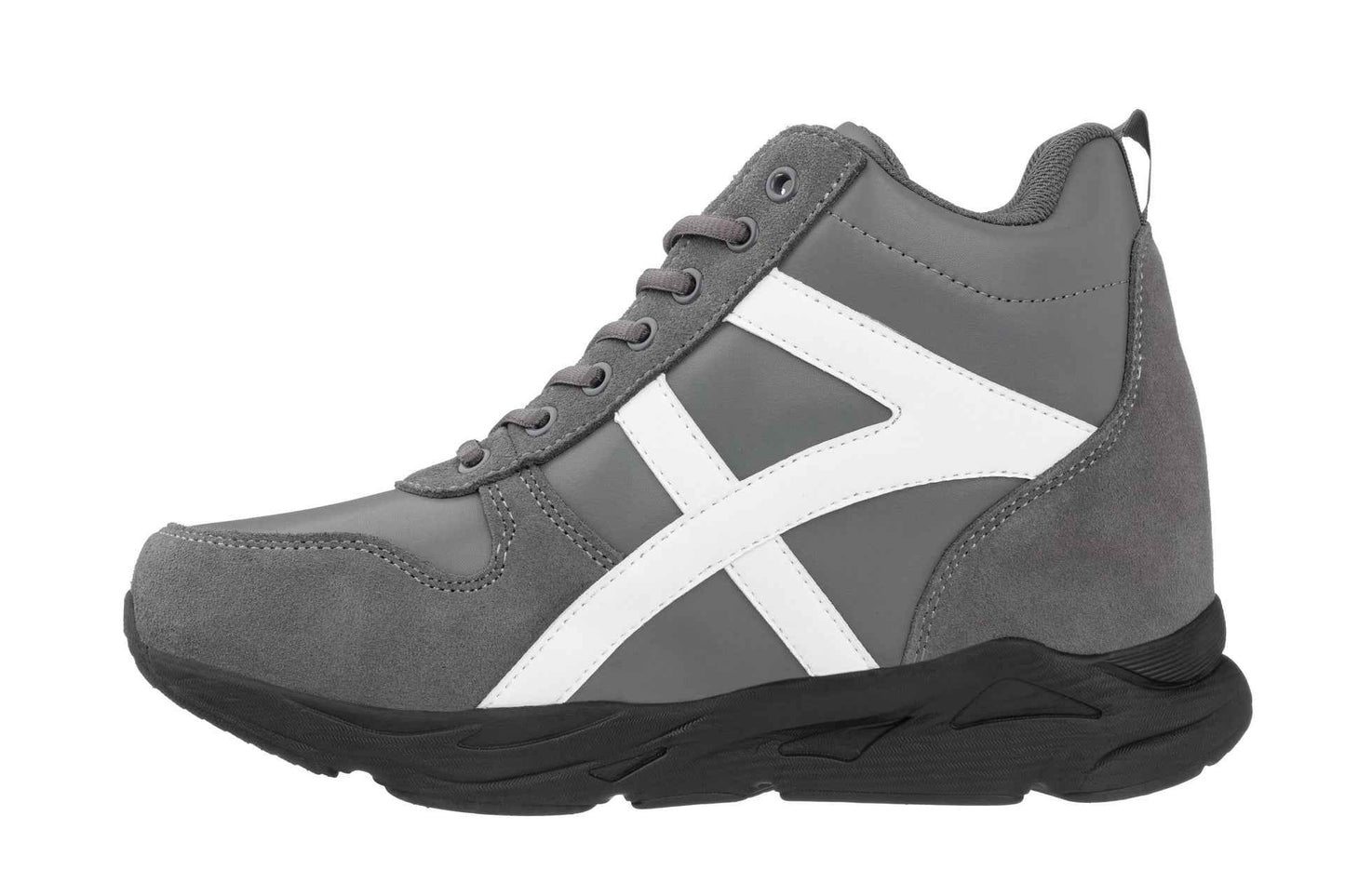 CALTO - S22781 - 3.6 Inches Taller (Grey/White) - Hiking Style Boots Tallmenshoes.com