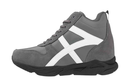 CALTO - S22781 - 3.6 Inches Taller (Grey/White) - Hiking Style Boots Tallmenshoes.com